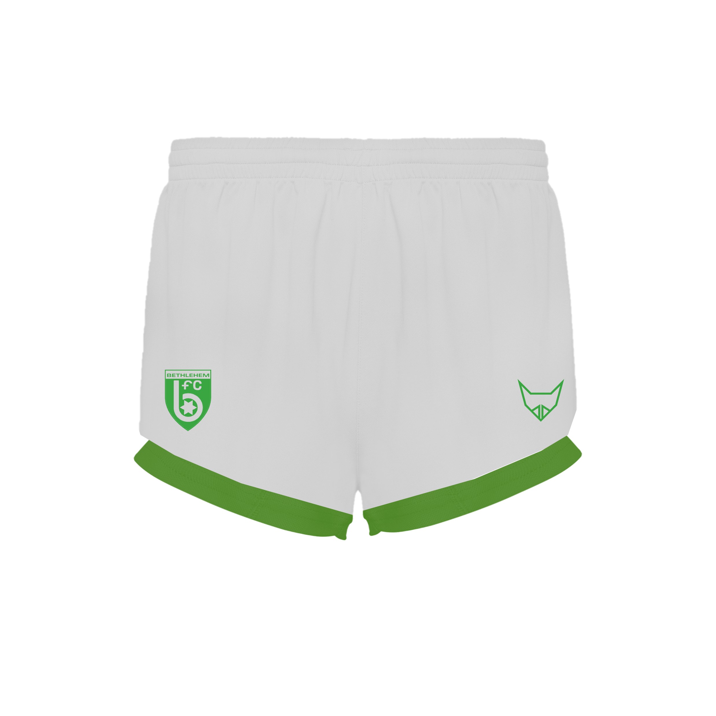 Bethlehem FC Fussballshorts weiss mit Grün