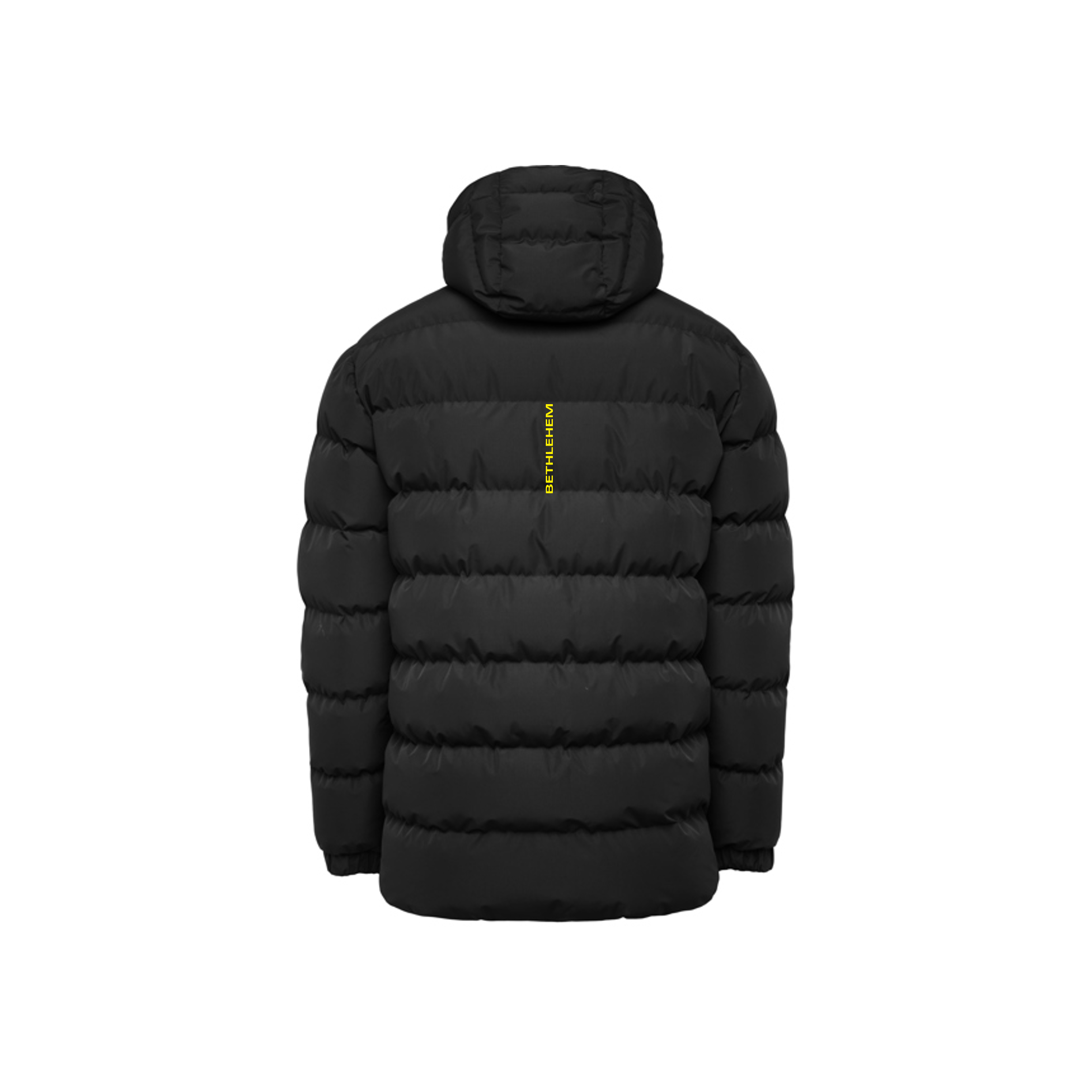 Rückansicht PRIMEo Winterjacke Stoos schwarz wasserdicht