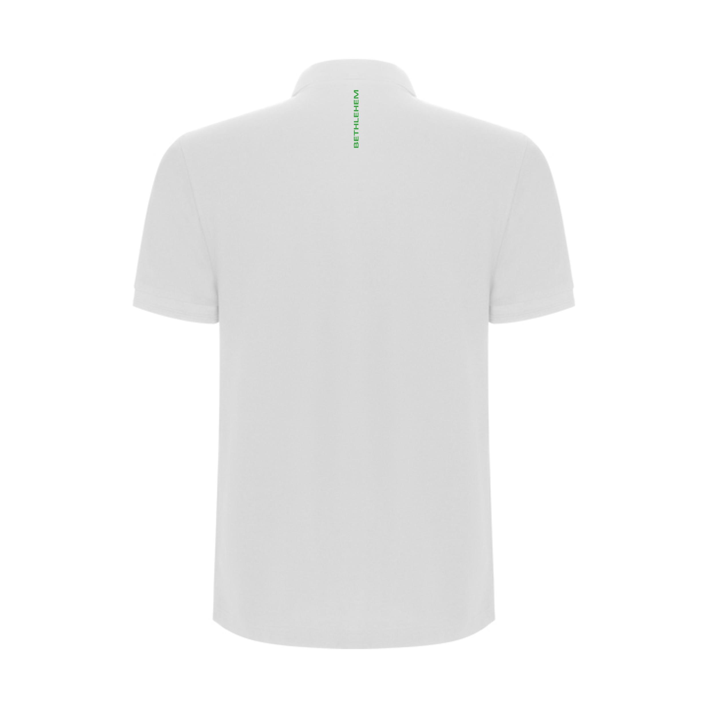 Weißes PRIMEo Sportpolo Tafers in Rückenansicht