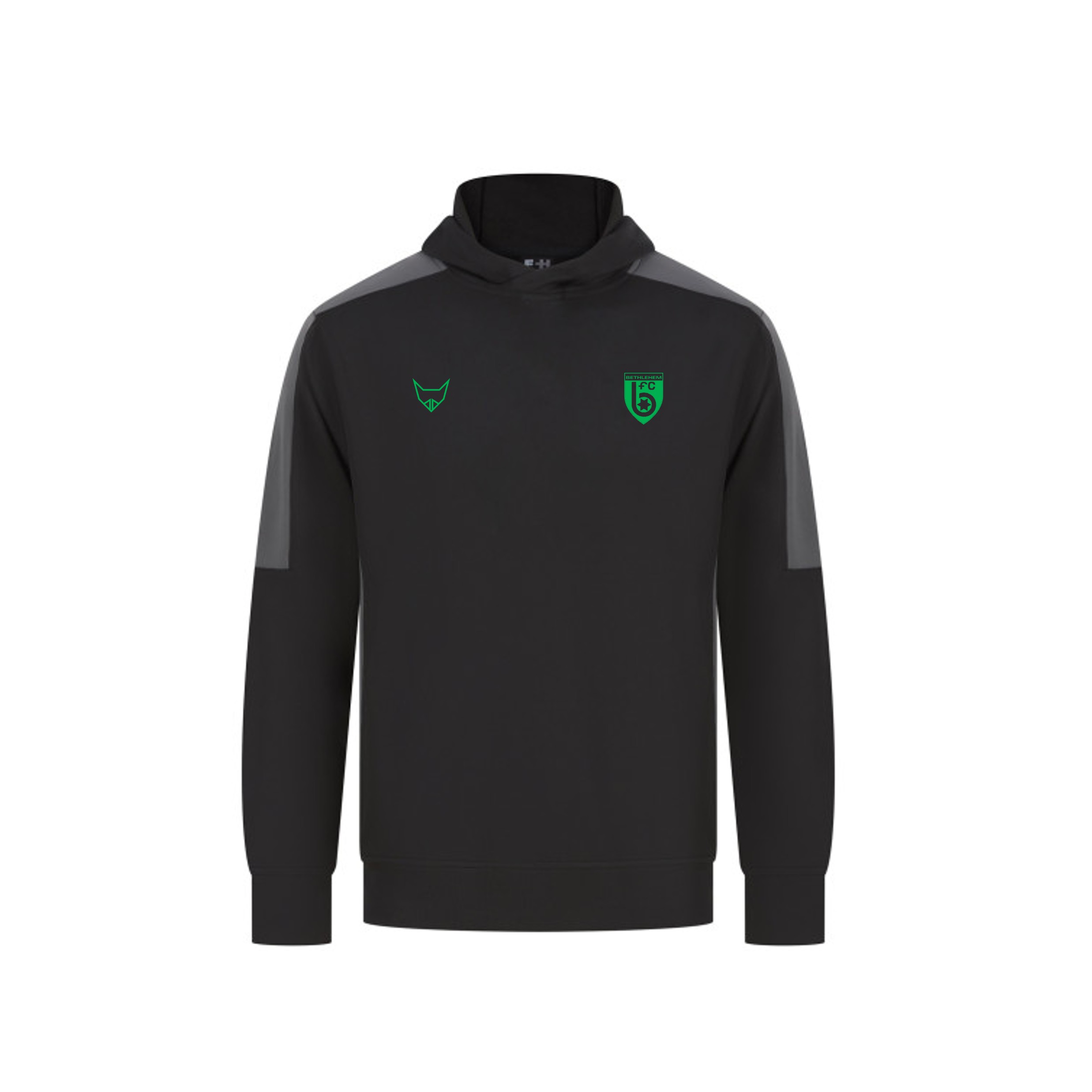 Schwarzer PRIMEo Unisex Hoodie Oberbottigen mit Logo
