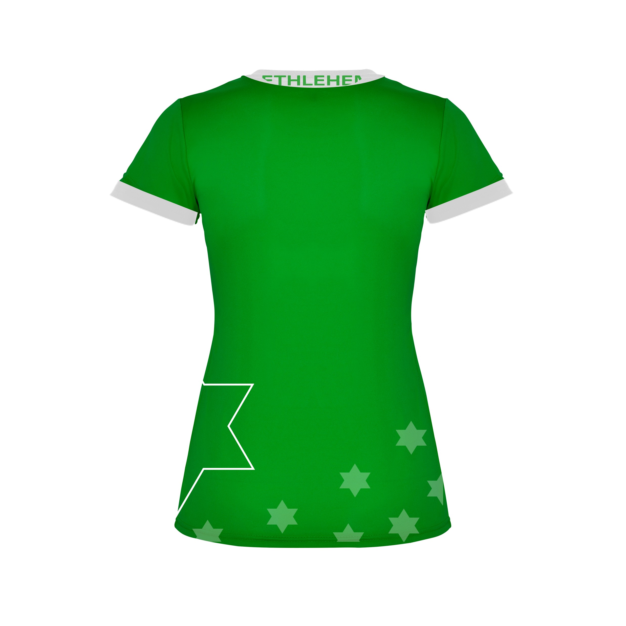 Rückansicht PRIMEo Ticino Home Damen Fussballtrikot grün